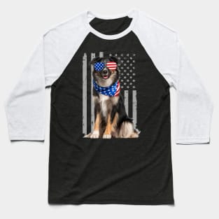 Energetic Aussies Dog American Flag, Stylish Statement Tee Collection Baseball T-Shirt